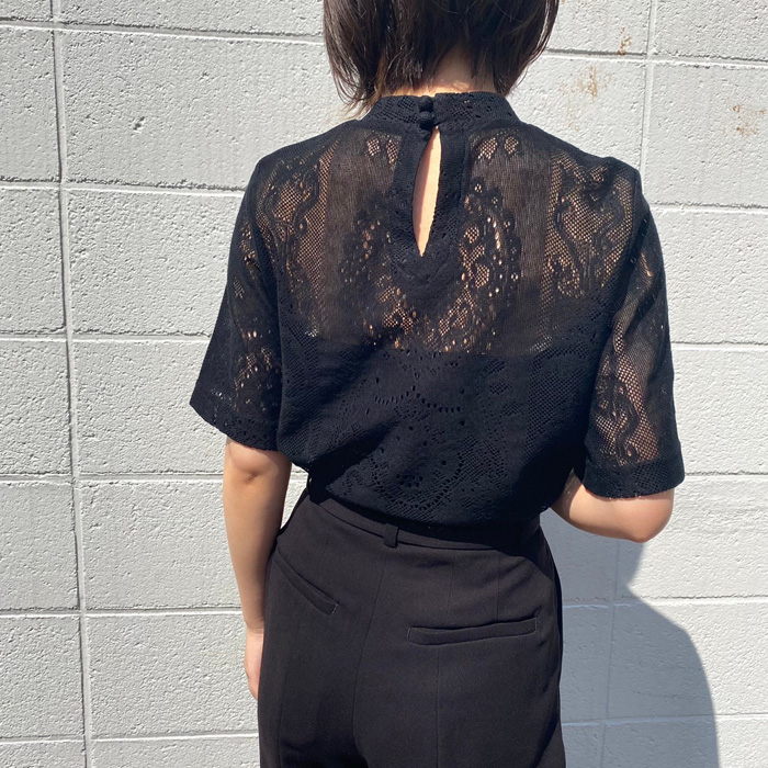 チープmame Curtain Lace Jacquard Jersey Dress